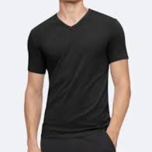 Calvin Klein 100% Cotton Black V-Neck Short Sleeve T-Shirt Size XL